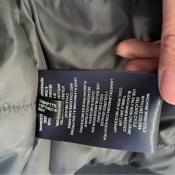 Tommy Hilfiger Mens XL Bomber Jacket Wind Water Resistant Hidden Hood Navy Blue - Picture 13 of 14